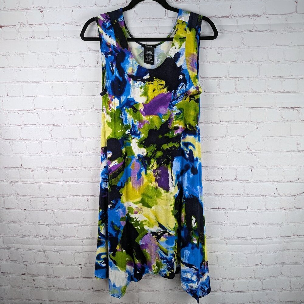 Premise Abstract Watercolor Sleeveless Dress - Large